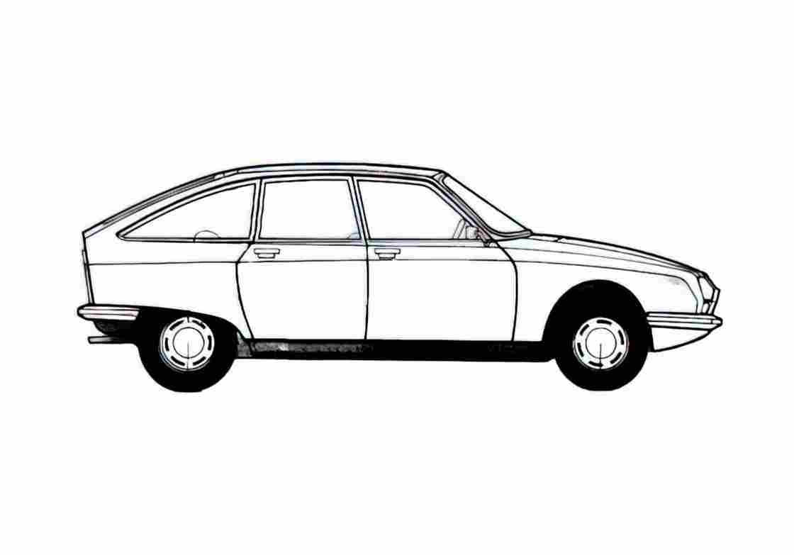 Blueprint Citroen GS Hatchback 1977 A4 Photo Print