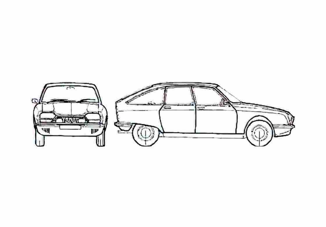Blueprint Citroen GS X2 Hatchback 1971 A4 Photo Print
