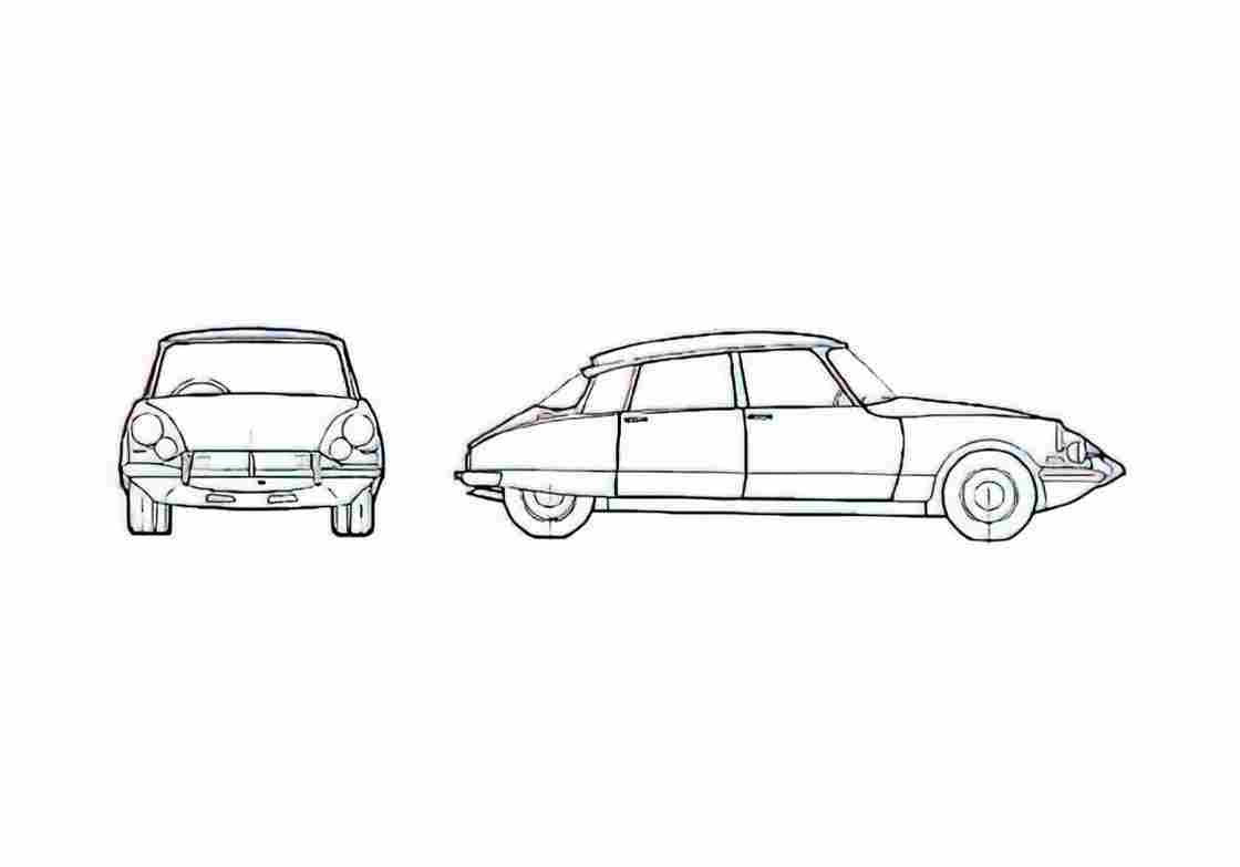 Blueprint Citroen ID 19 Hatchback 1955 A4 Photo Print