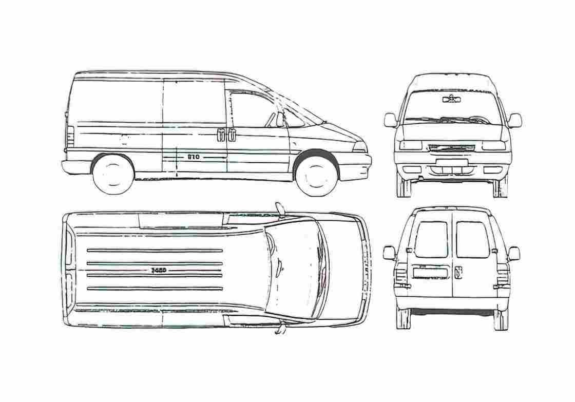 Blueprint Citroen Jumpy Van 1995 A4 Photo Print