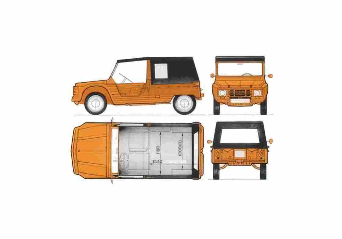 Blueprint Citroen Mehari Van 1980 01 A4 Photo Print