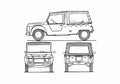 Blueprint Citroen Mehari Wagon 1979 A4 Photo Print