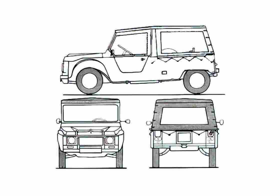 Blueprint Citroen Mehari Wagon 1979 A4 Photo Print