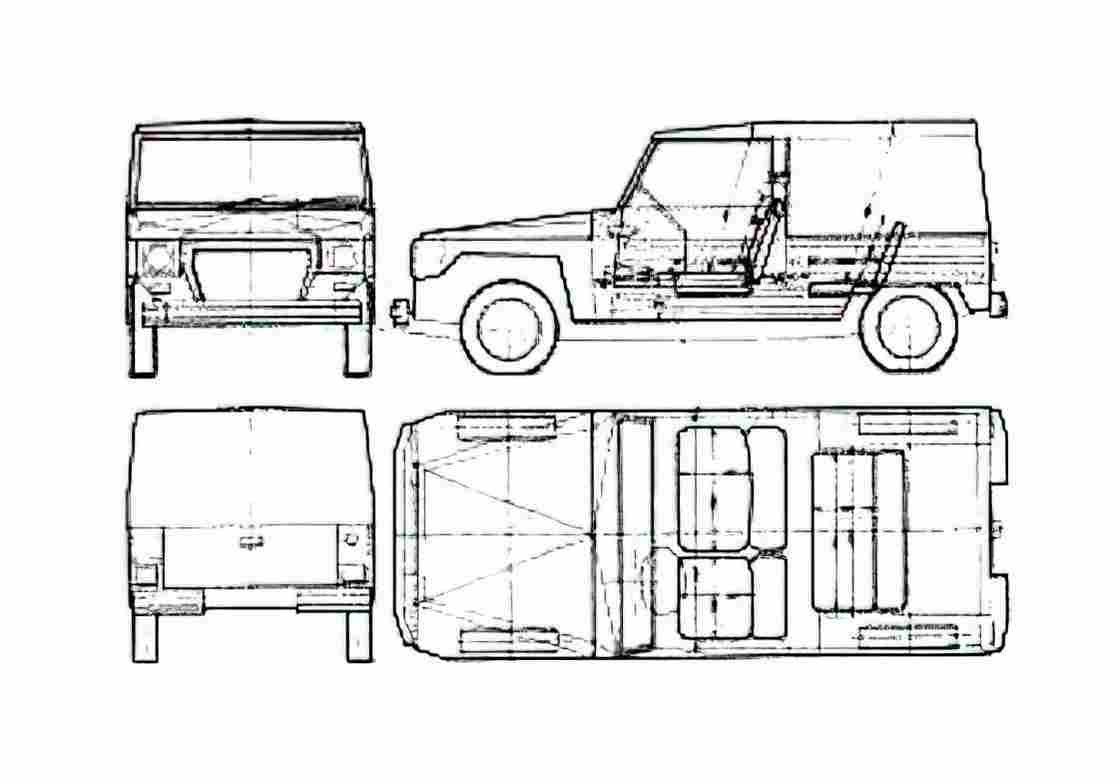 Blueprint Citroen Namco Pony Cabriolet 1969 A4 Photo Print