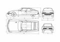 Blueprint Citroen SM Coupe 1970 A4 Photo Print