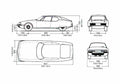 Blueprint Citroen SM Coupe 1971 A4 Photo Print