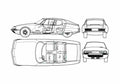 Blueprint Citroen SM Coupe 1973 A4 Photo Print