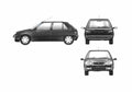 Blueprint Citroen Saxo Hatchback 1997 A4 Photo Print