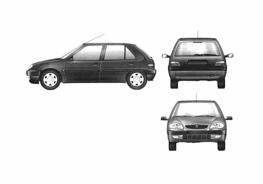 Blueprint Citroen Saxo Hatchback 1997 A4 Photo Print