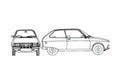 Blueprint Citroen Visa Club 3 door Hatchback 1978 A4 Photo Print