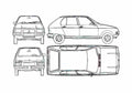 Blueprint Citroen Visa Club Hatchback 1978 A4 Photo Print