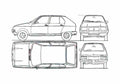 Blueprint Citroen Visa Special Hatchback 1978 A4 Photo Print