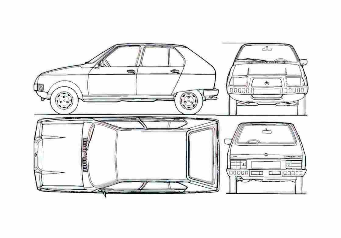 Blueprint Citroen Visa Special Hatchback 1978 A4 Photo Print