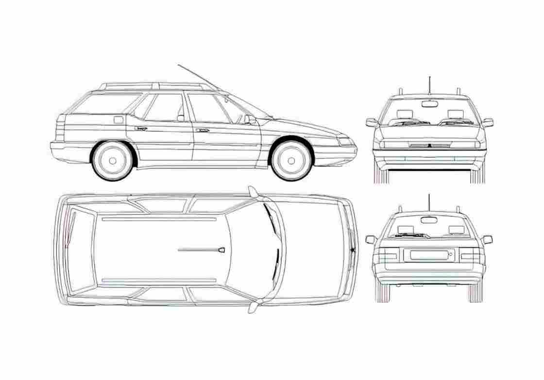 Blueprint Citroen XM Break Wagon 1995 A4 Photo Print