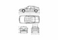 Blueprint Citroen XM Hatchback 1989 A4 Photo Print