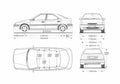 Blueprint Citroen Xantia Sedan 1993 A4 Photo Print