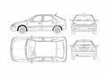 Blueprint Citroen Xsara Berline Hatchback 2005 A4 Photo Print
