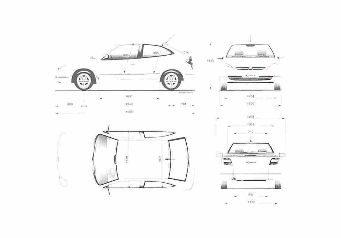 Blueprint Citroen Xsara Coupe 2000 A4 Photo Print