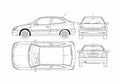 Blueprint Citroen Xsara Coupe 2005 A4 Photo Print