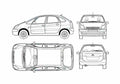Blueprint Citroen Xsara Picasso Minivan 2005 A4 Photo Print
