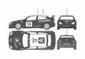 Blueprint Citroen Xsara WRC Coupe 2001 A4 Photo Print