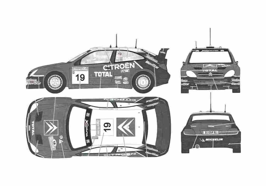 Blueprint Citroen Xsara WRC Coupe 2003 A4 Photo Print
