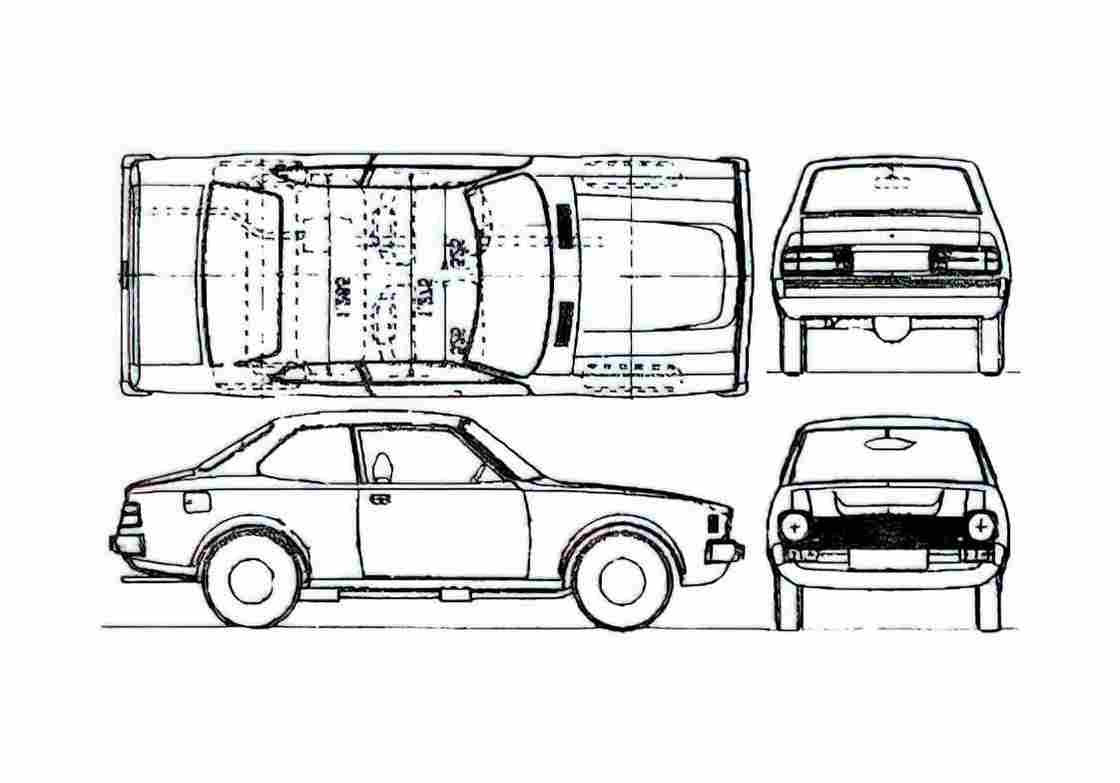Blueprint Colt Sedan 1975 A4 Photo Print