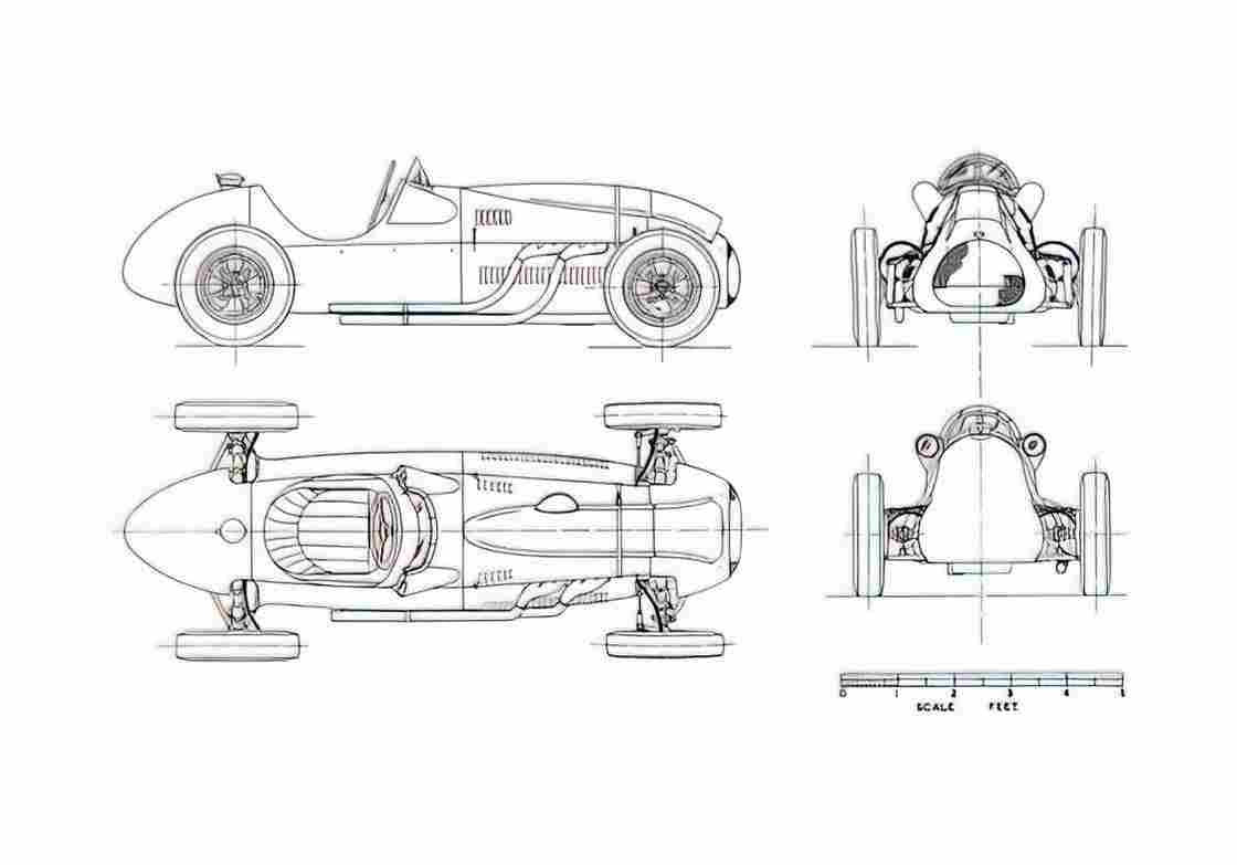 Blueprint Cooper Bristol F2 OW 1952 A4 Photo Print