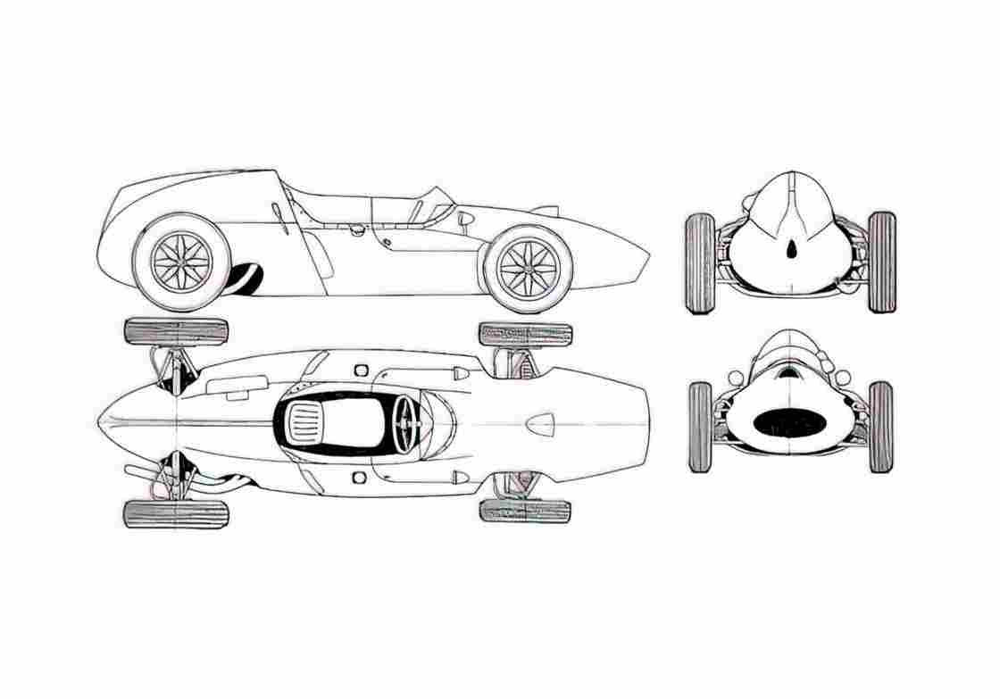 Blueprint Cooper Climax T53 OW 1960 A4 Photo Print