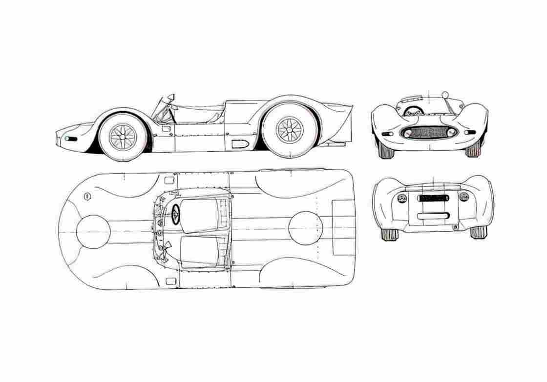 Blueprint Cooper Climax Zerex Cabriolet 1962 A4 Photo Print