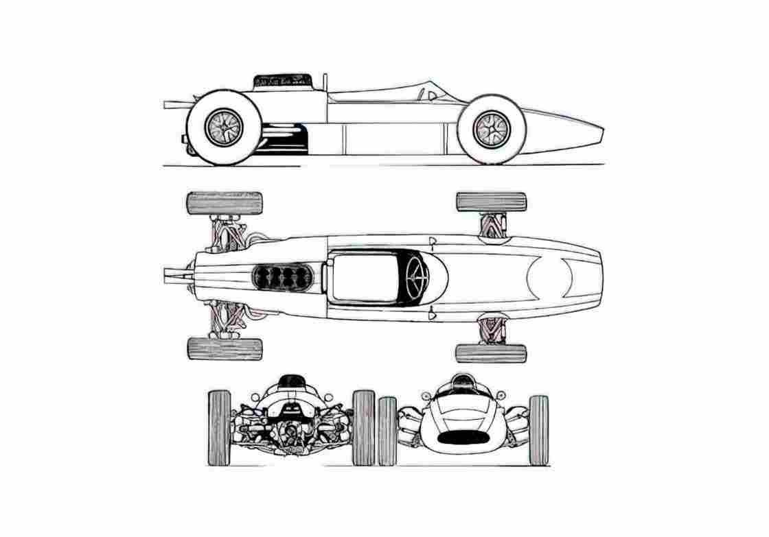 Blueprint Cooper F1 GP OW 1963 A4 Photo Print