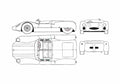Blueprint Cooper Monaco Type 63 Cabriolet 1964 A4 Photo Print