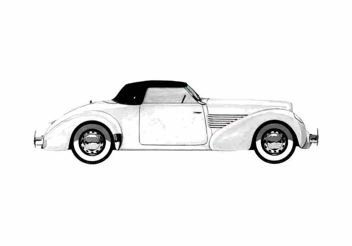 Blueprint Cord 810 Convertible Sportsman Cabriolet 1936 A4 Photo Print
