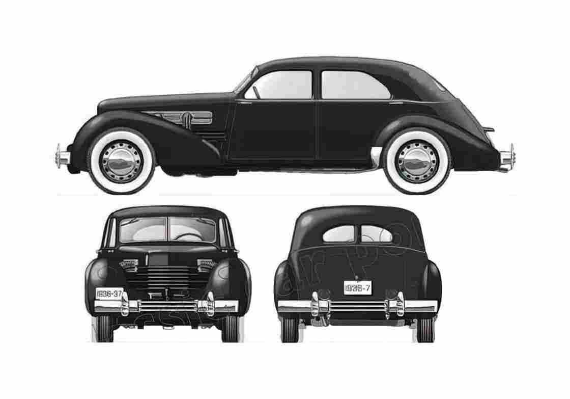 Blueprint Cord 810 Westchester Sedan 1937 A4 Photo Print