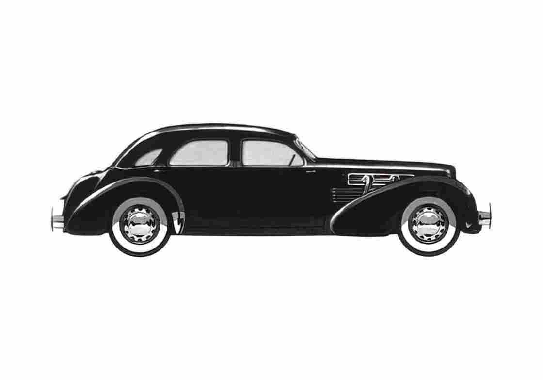 Blueprint Cord 812 Custom Beverley Sedan 1937 A4 Photo Print