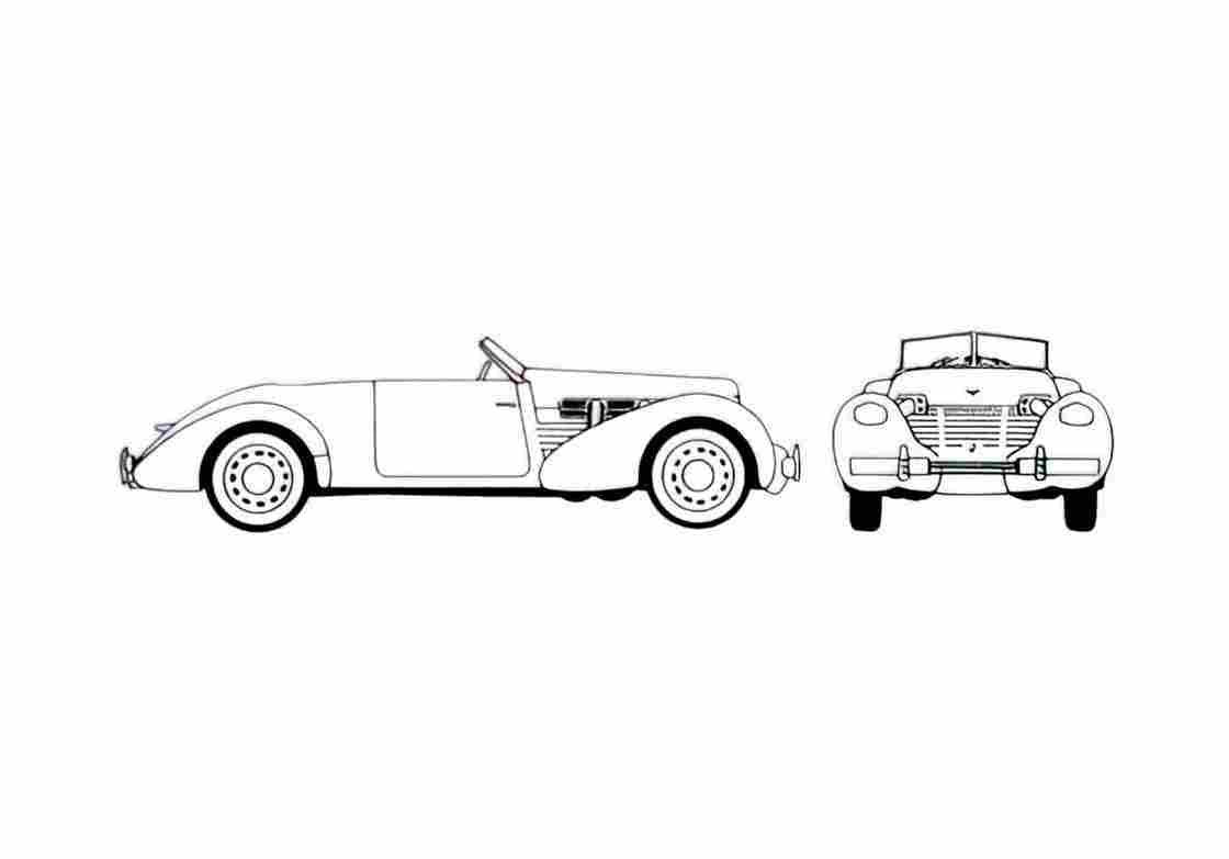 Blueprint Cord 812 Superchargef Convertible Cabriolet 1937 A4 Photo Print