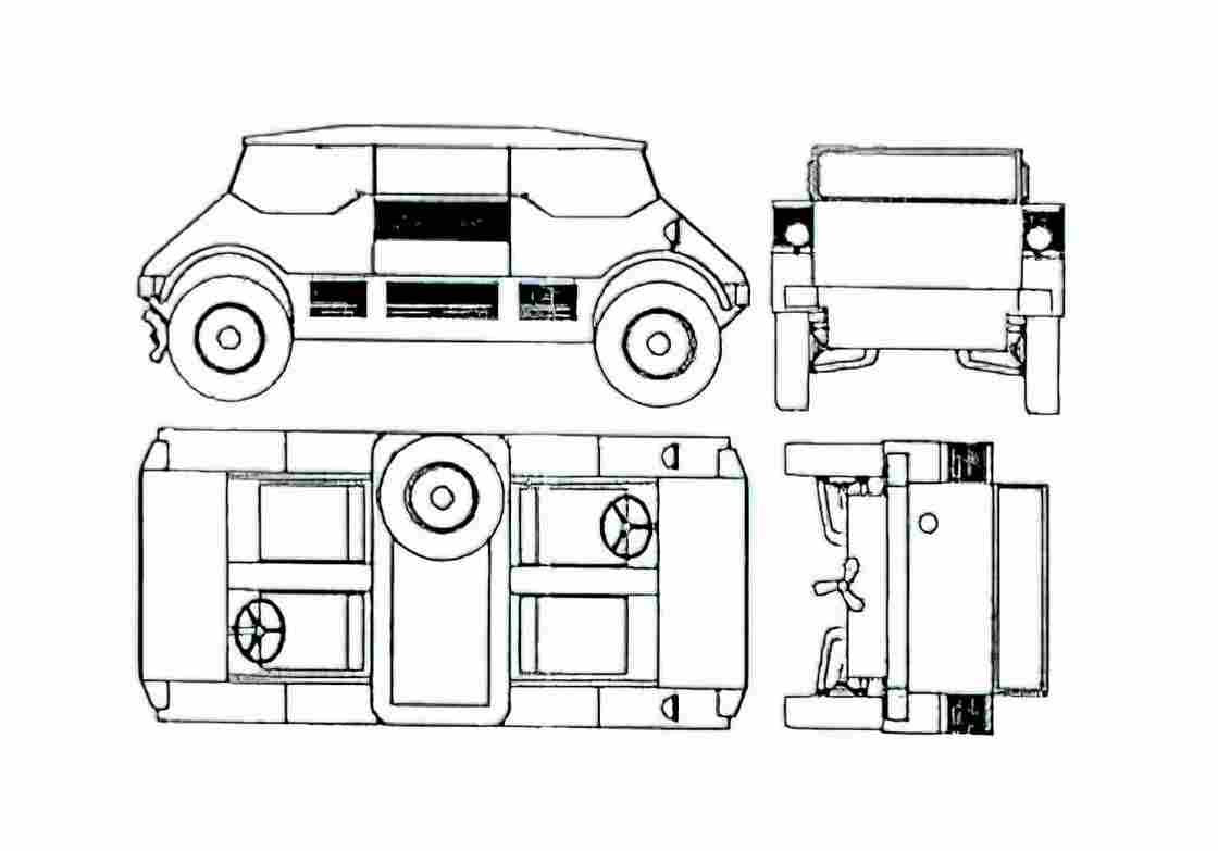 Blueprint DAF 139 Amphibious Car Truck 1940 A4 Photo Print