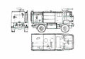 Blueprint DAF 3300 DKX Fire Truck 1986 A4 Photo Print