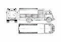 Blueprint DAF A1600 BB 425 Fire Truck 1970 A4 Photo Print