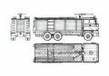 Blueprint DAF FFS 2803 DKS Fire Truck 1982 A4 Photo Print