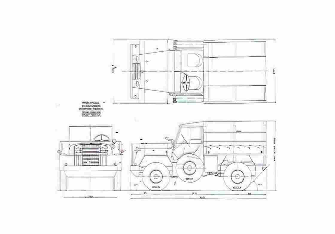 Blueprint DAF YA 116 A4 Photo Print