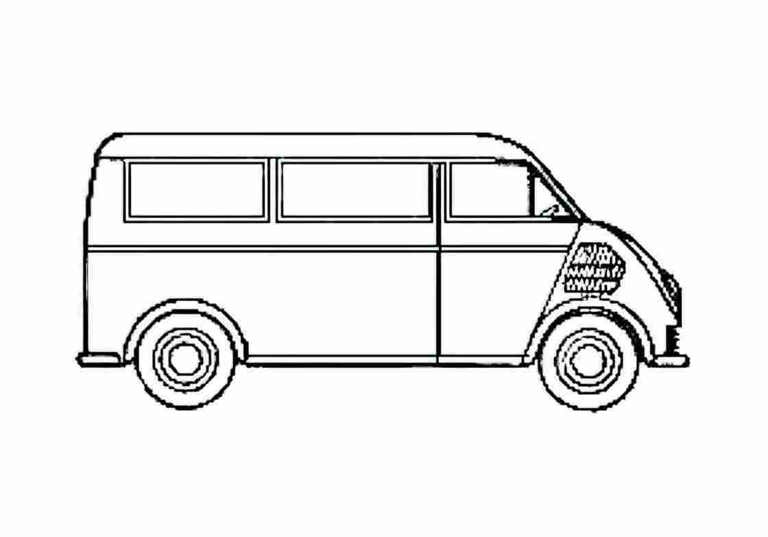 Blueprint DKW Bus 1952 A4 Photo Print