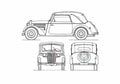Blueprint DKW F8 Cabriolet 1939 A4 Photo Print