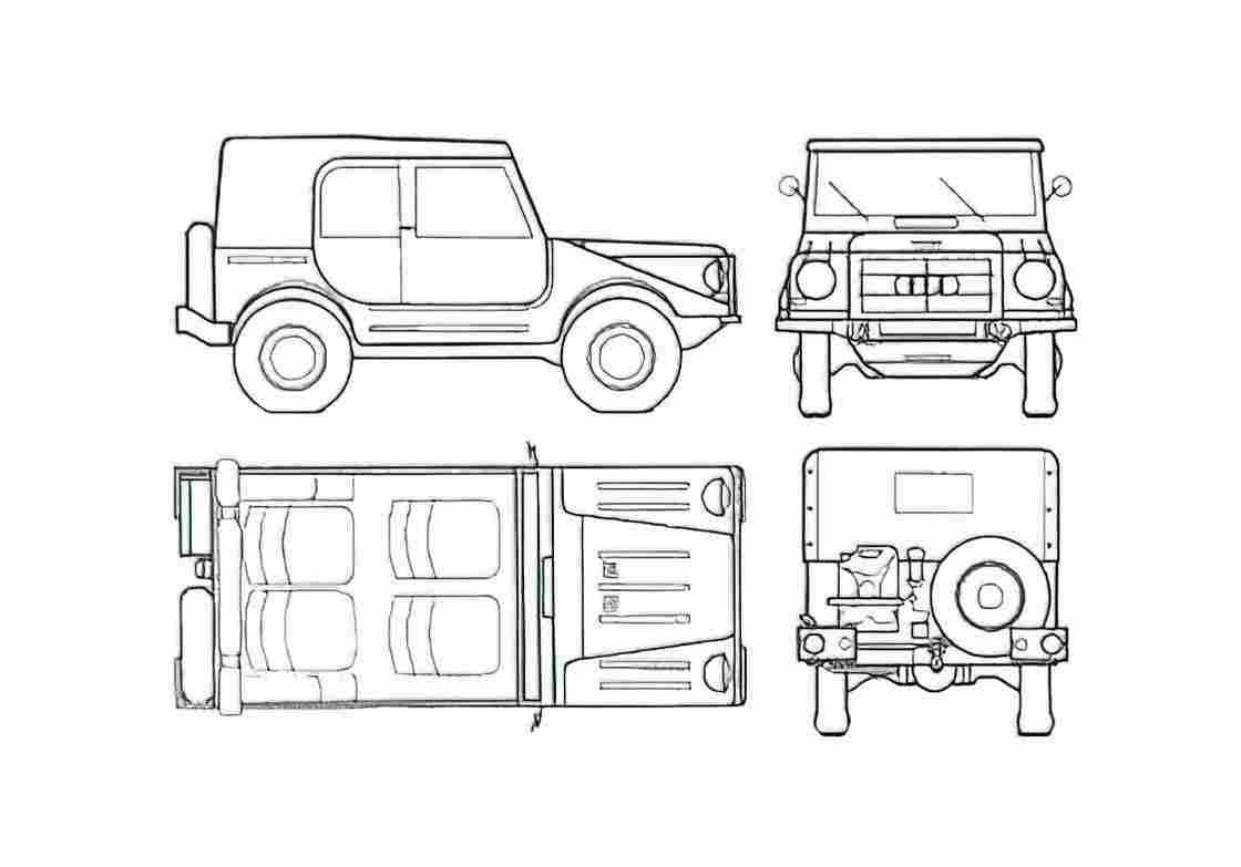 Blueprint DKW Munga 4 Wagon 1960 A4 Photo Print