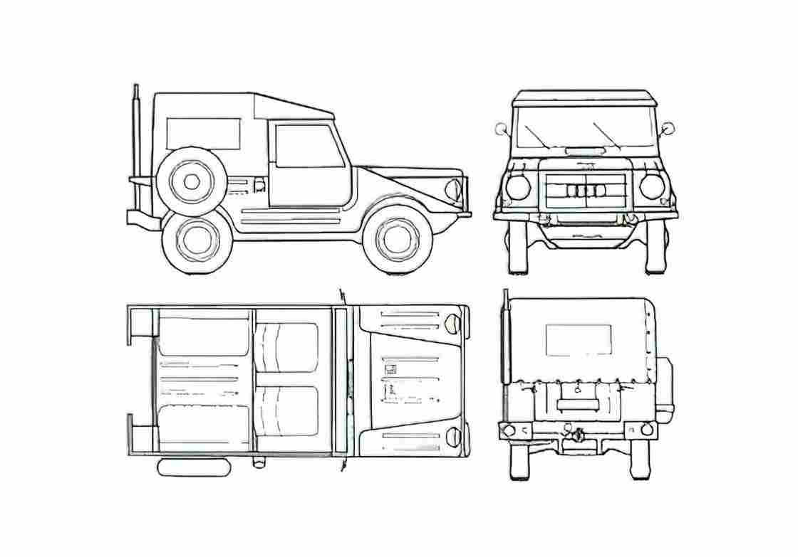 Blueprint DKW Munga 6 Pick up 1960 A4 Photo Print