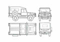Blueprint DKW Munga 8 Pick up 1960 A4 Photo Print