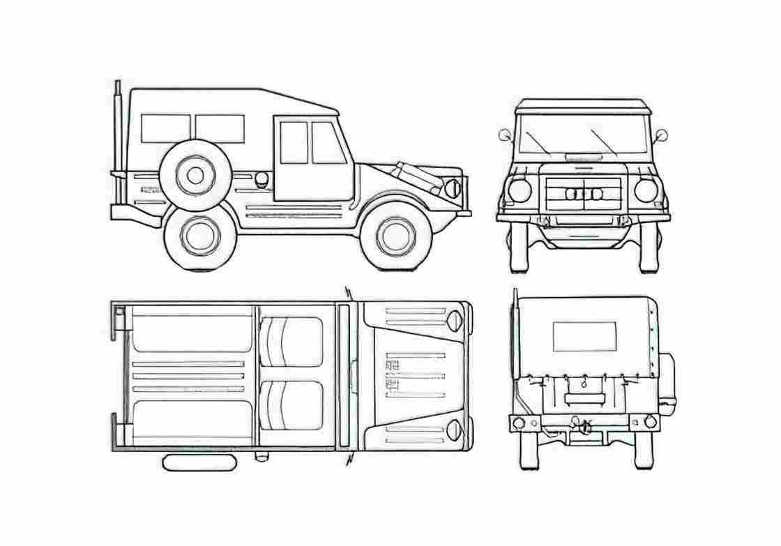 Blueprint DKW Munga 8 Pick up 1960 A4 Photo Print