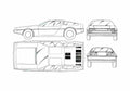 Blueprint DMC Delorean 12 Coupe 1981 A4 Photo Print