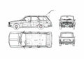 Blueprint Dacia 1300 Break Combi Wagon 1969 A4 Photo Print