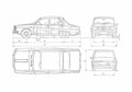 Blueprint Dacia 1300 Sedan A4 Photo Print